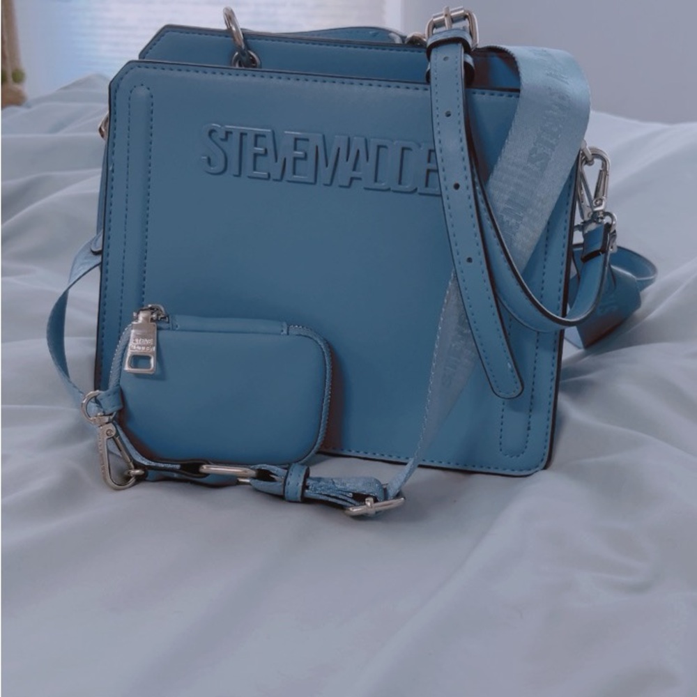 Steve Madden Sky Blue Crossbody Bag with Pouch